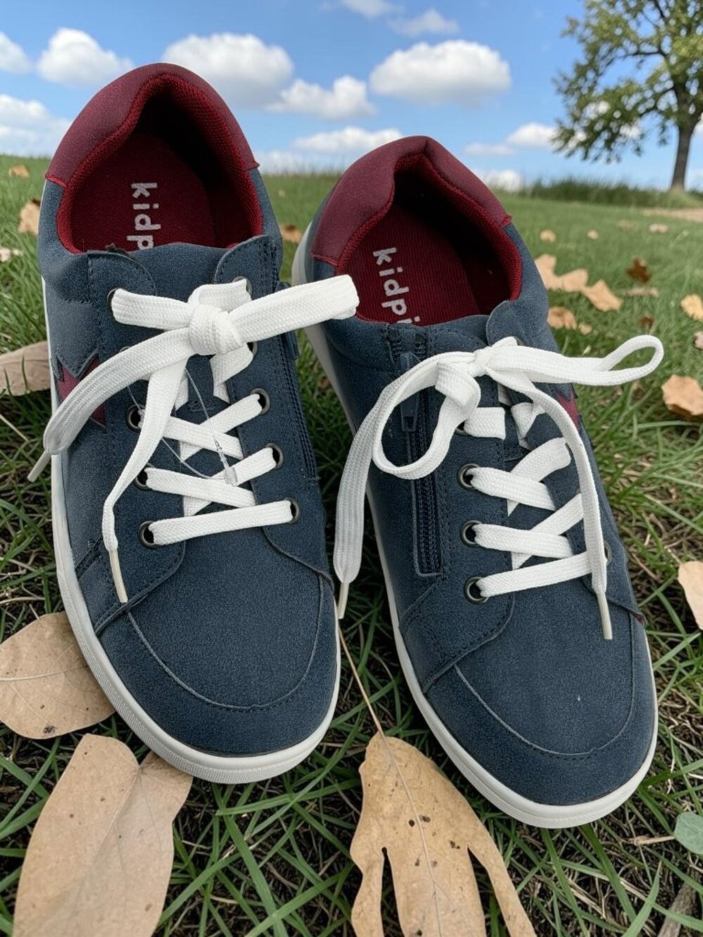 kidpik Blue Lightning Bolt Street Cake Sneakers 5M - Picture 2 of 6